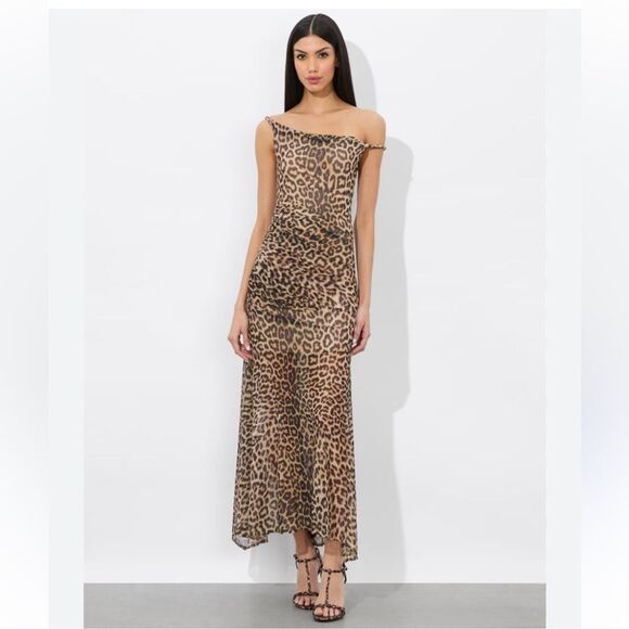 Alice + Olivia Bianca Twist Midi Dress Catwalk
Leopard Print mesh Revolve NWT 4 - Picture 1 of 12